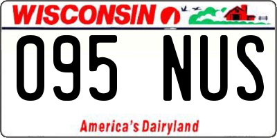 WI license plate 095NUS