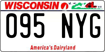 WI license plate 095NYG