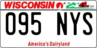 WI license plate 095NYS