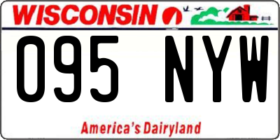 WI license plate 095NYW