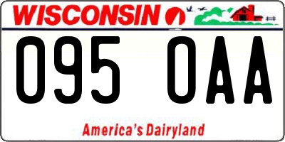 WI license plate 095OAA