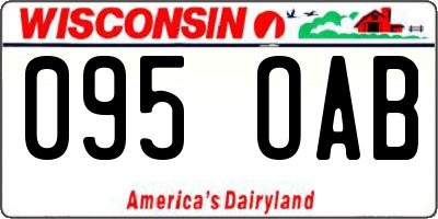WI license plate 095OAB
