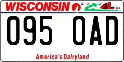 WI license plate 095OAD