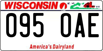 WI license plate 095OAE
