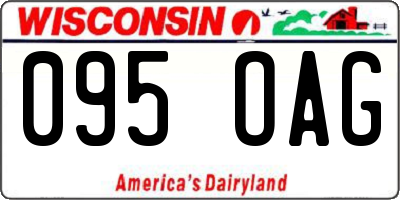 WI license plate 095OAG