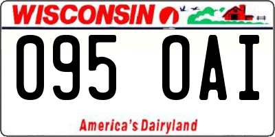 WI license plate 095OAI