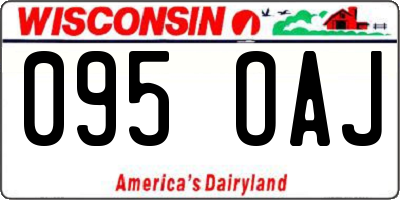WI license plate 095OAJ