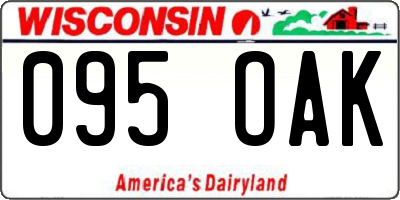 WI license plate 095OAK