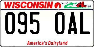 WI license plate 095OAL