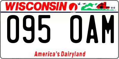 WI license plate 095OAM