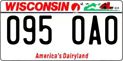WI license plate 095OAO