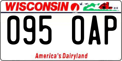 WI license plate 095OAP