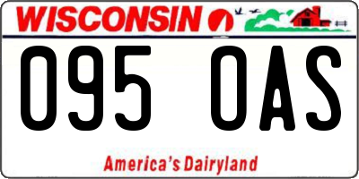 WI license plate 095OAS