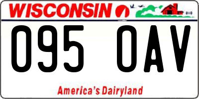 WI license plate 095OAV