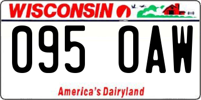 WI license plate 095OAW