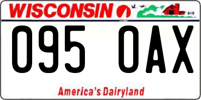 WI license plate 095OAX