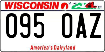 WI license plate 095OAZ