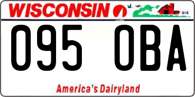 WI license plate 095OBA