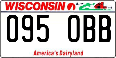 WI license plate 095OBB