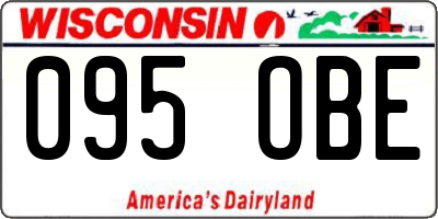 WI license plate 095OBE
