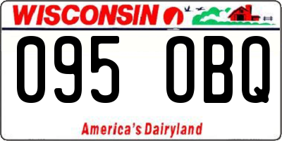 WI license plate 095OBQ