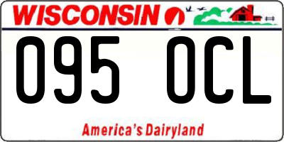 WI license plate 095OCL