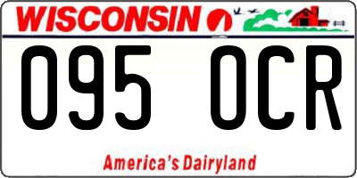 WI license plate 095OCR