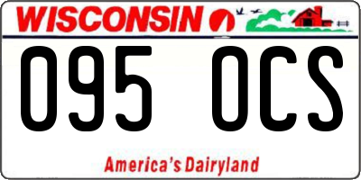 WI license plate 095OCS