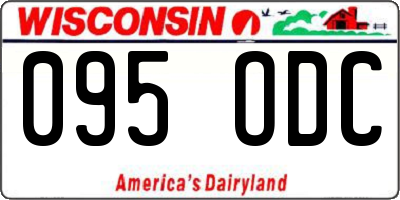 WI license plate 095ODC