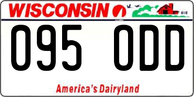 WI license plate 095ODD