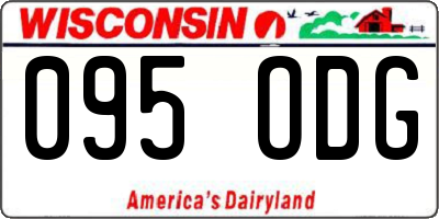 WI license plate 095ODG