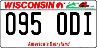 WI license plate 095ODI