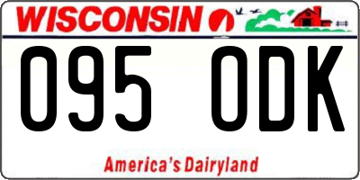 WI license plate 095ODK