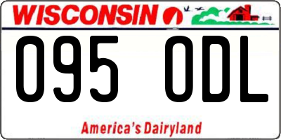 WI license plate 095ODL