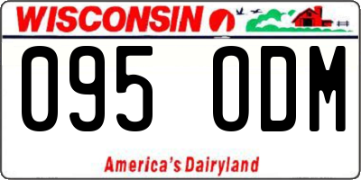 WI license plate 095ODM