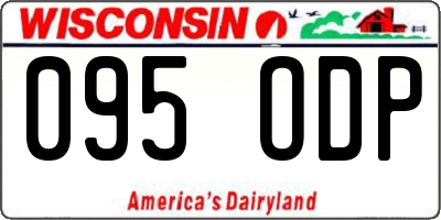 WI license plate 095ODP