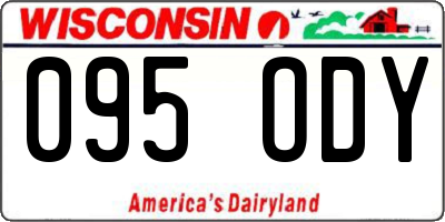WI license plate 095ODY