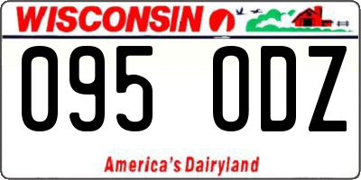 WI license plate 095ODZ