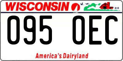WI license plate 095OEC