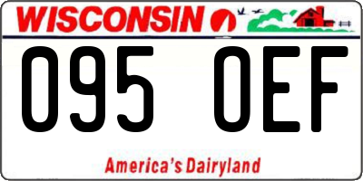WI license plate 095OEF