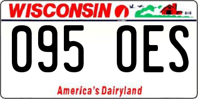 WI license plate 095OES