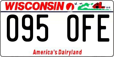 WI license plate 095OFE