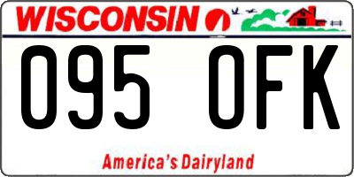 WI license plate 095OFK