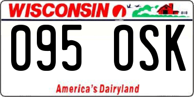 WI license plate 095OSK
