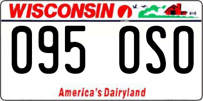 WI license plate 095OSO