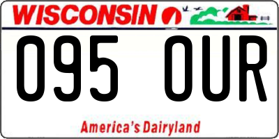 WI license plate 095OUR
