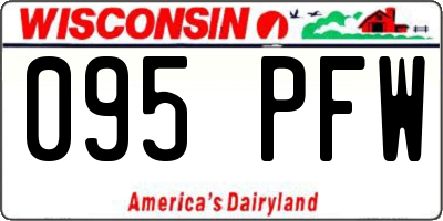 WI license plate 095PFW