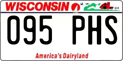 WI license plate 095PHS