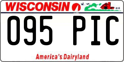 WI license plate 095PIC