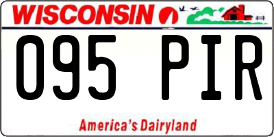 WI license plate 095PIR